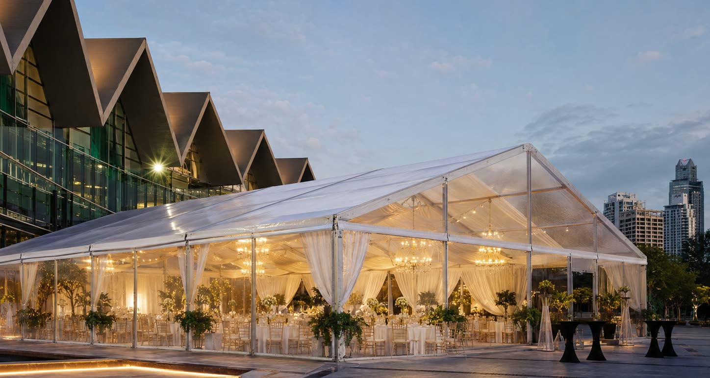 Clear Span Marquee Tent Rental Malaysia setup photo