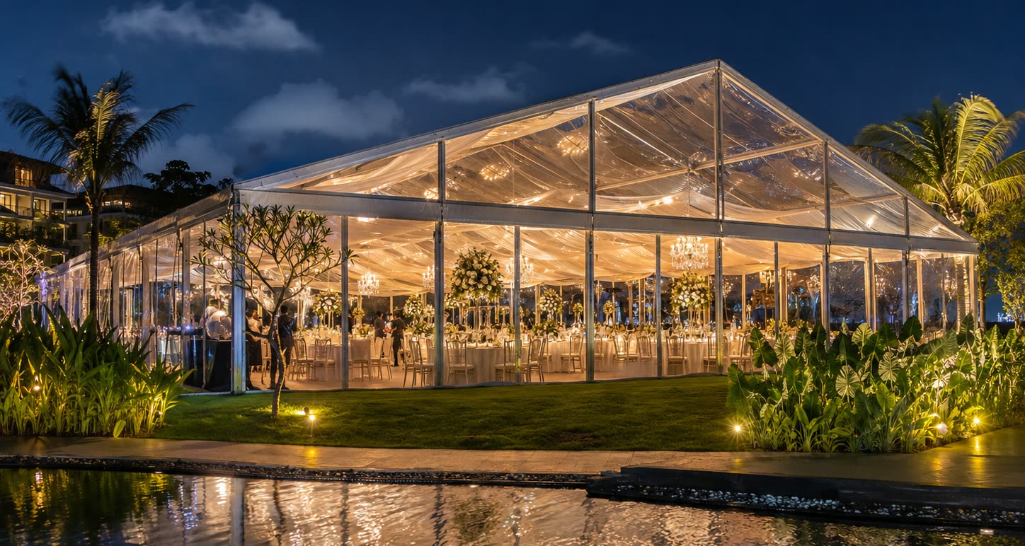Transparent Marquee Tent Rental Malaysia setup photo